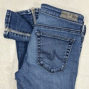 AG Adriano Goldschmied Jeans Womens 26R (26x28) Blue‎ Denim Skinny Zip Ankles